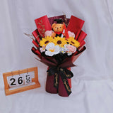 Graduation Mix Soap Flower Bouquet + Convo Bear (Kuantan Delivery)