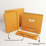 Personalised Gift Box - Notebook Set with Pen with Calendar (Nationwide Delivery)