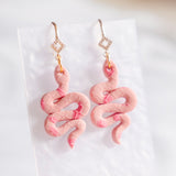 Serpentine Blossom Pink Snake Polymer Clay Earring (Nationwide Delivery) - CNY Hampers & Gifts 2025