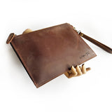 Zipper Cow Leather Man Clutch