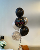 Black and White Birthday Balloon (Kuching Delivery)