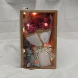 Gift Box -5 Stalks Soap Rose Flower Bouquet Gift Box With Bunny Toy & LED Light (Kuantan Delivery)