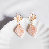 Blush Floral Poise Polymer Clay Earring (Nationwide Delivery) - CNY Hampers & Gifts 2025