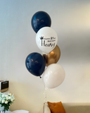 Black White and Gold Helium Balloon Bundle (Kuching Delivery)