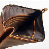 Zipper Cow Leather Man Clutch