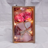 Gift Box -5 Stalks Soap Rose Flower Bouquet Gift Box With Bunny Toy & LED Light (Kuantan Delivery)