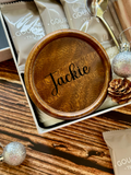 Silver Luxe  | Christmas Gift Set 2025 Silver Theme Customizable Wooden Coaster, Towel, Teaspoon, Chocolate, Cookies (Klang Valley Delivery)