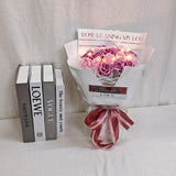 Rose Meaning My Love - 19 Stalks Soap Rose Flower Bouquet ( Kuantan Delivery )