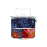 BDARI Tiffin Carrier - Dark Blue Floral Batik (Nationwide Delivery)