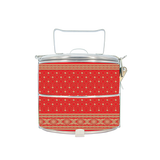 BDARI Tiffin Carrier - Indian Saree Chili Red (Nationwide Delivery)