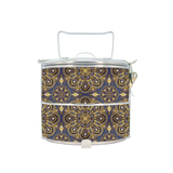 BDARI Tiffin Carrier - Purple Golden Flower (Nationwide Delivery)