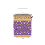 BDARI Tiffin Carrier - Indian Saree Royal Purple (Nationwide Delivery)