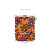 BDARI Tiffin Carrier - Brown Flower Batik (Nationwide Delivery)