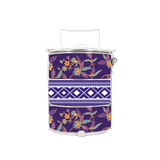 BDARI Tiffin Carrier - Dark Purple Floral Batik (Nationwide Delivery)