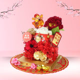 Fortune Cat Preserved Flower Box - CNY Hampers & Gifts 2026