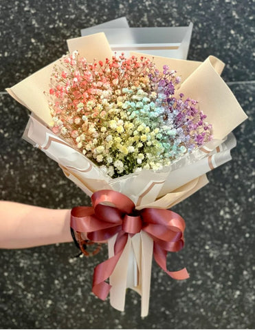Supercalifragilistic Rainbow Baby’s Breath | Hand Bouquet (L) - Valentine's Day Flowers & Gifts 2026