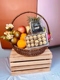 Special VVIP Fruit Basket with Ferrero Rocher Choc (16pcs) (Klang Valley Delivery)