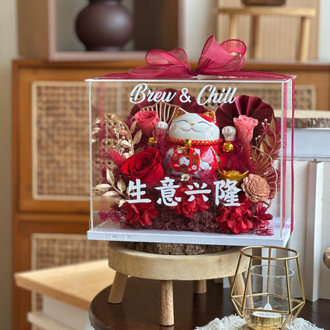 (CNY 2025)Goldie Preserved Flower Box (Preserved Flower) (Klang Valley Delivery) - CNY Hampers & Gifts 2025