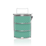 BDARI Tiffin Carrier - Green Mosaic Tiles  (Nationwide Delivery)