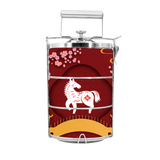 BDARI Tiffin Carrier - Zodiac Garden - Horse (Nationwide Delivery)