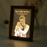 Personalized Mahogany Wood Photo Engraving Frame Night Light (Nationwide Delivery) - Father's Day Flowers & Gifts 2026