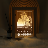 Personalized Maple Wood Photo Engraving Frame Night Light (Nationwide Delivery)