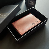 Personalised Cow Leather BI-fold Card Wallet / Card Holder - Father's Day Flowers & Gifts 2026