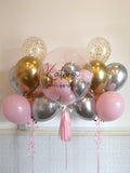 Signature Helium Bubble Balloon with two Helium Classic Balloon Bundle (Kuching Delivery Only)