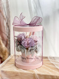 Artificial Soap Carnation and Preserved Filler Transparent PVC Box (Purple)