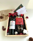 Wine With Personalised Mug & Chocolates Wooden Crate (Klang Valley Delivery Only)  - Christmas 2025