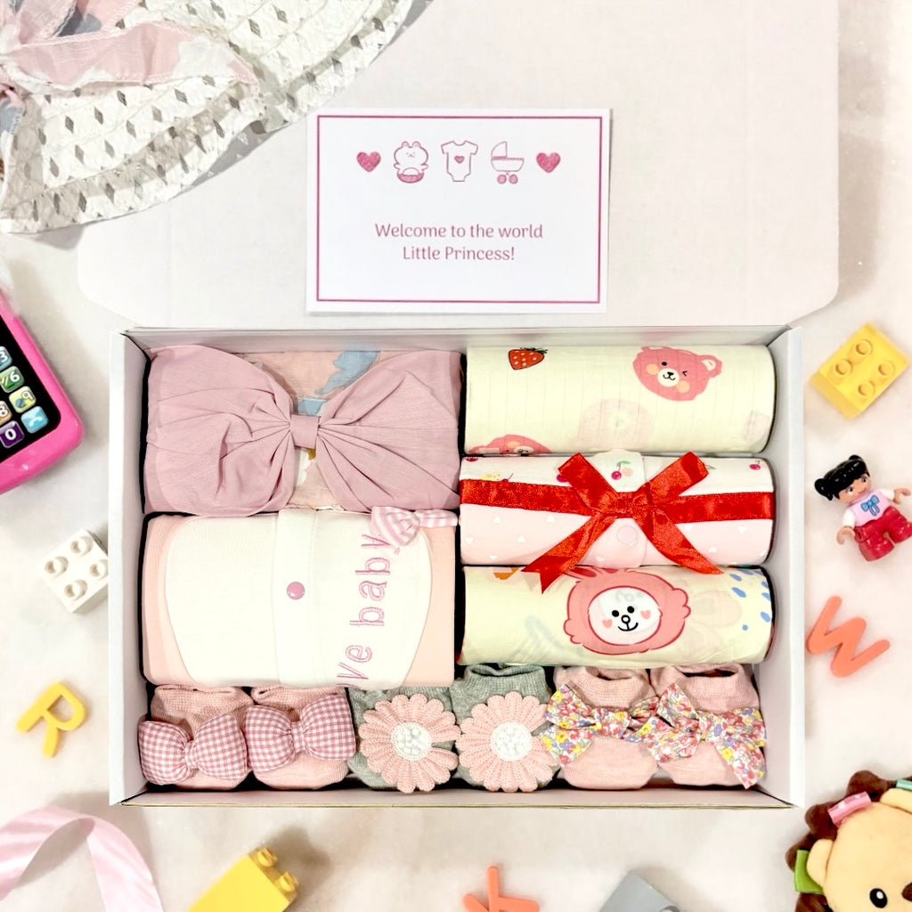 Baby Girl Gift Box E 100 Days/Full Moon/Newborn Baby Gift Set