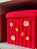 福气坐满 Blessed Abode CNY Hamper Gift Set 2026 | Red Storage Stool, Plate, Massage Stick, Abalone, Pillow Cover, Cookies (Klang Valley Delivery) - CNY Hampers & Gifts 2026