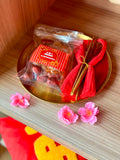 福气坐满 Blessed Abode CNY Hamper Gift Set 2026 | Red Storage Stool, Plate, Massage Stick, Abalone, Pillow Cover, Cookies (Klang Valley Delivery) - CNY Hampers & Gifts 2026