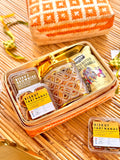 Mentari Hari Raya Gift Set 2026 (Set A) | Rattan Patterned Box Cookies, Dried Apricot, Granola, Golden Plate, Tea, Chocolate (Nationwide Delivery)