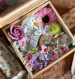 Artificial Soap Flowers Hand Lotion Gift Wooden Box (Kota Kinabalu Delivery Only)