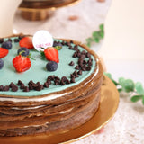 Chocolate Mint Mille Crepe Cake