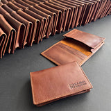 Personalised Cow Leather BI-fold Card Wallet / Card Holder - Father's Day Flowers & Gifts 2026