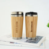 Personalized Bamboo Travel Coffee Mug Tumbler (Can add name or emoji, no picture) ( 4 -6 working days)