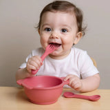 Angeliz First Meal Feeding Wooden Set 10pcs - Maroon (Nationwide Delivery)