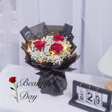 🌹Fresh Flower🌹 3 Stalks Fresh Red Rose Mix With More Baby Breath Bouquet ( Kuantan Delivery ）
