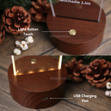 Personalised Round Mahogany Acrylic Photo Printing Night Light (Nationwide Delivery) - Father's Day Flowers & Gifts 2026