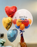 Cartooon Boy Bubble Balloon with 3's Shaped Foil Balloon (Kuching Delivery)