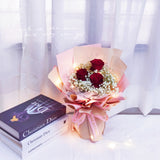 🌹Fresh Flower🌹 3 Stalks Fresh Red Rose Mix With More Baby Breath Bouquet ( Kuantan Delivery ）