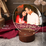 Personalised Round Mahogany Acrylic Photo Printing Night Light (Nationwide Delivery) - Father's Day Flowers & Gifts 2026