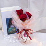 🌹Fresh Flower🌹3 Stalks Fresh Red Rose Come With Led Light & Paper Bag ( Kuantan Delivery)