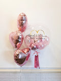 Pink Bubble Balloon with 3's Shaped Foil Balloon (Kuching Delivery)