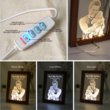 Personalized Mahogany Wood Photo Printing Frame Night Light
