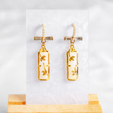 Green White Bamboo Oriental Charm A Tale of Elegance Handmade Earring (Nationwide Delivery)