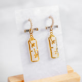Green White Bamboo Oriental Charm A Tale of Elegance Handmade Earring (Nationwide Delivery)