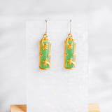 Green White Bamboo Oriental Charm A Tale of Elegance Handmade Earring (Nationwide Delivery)